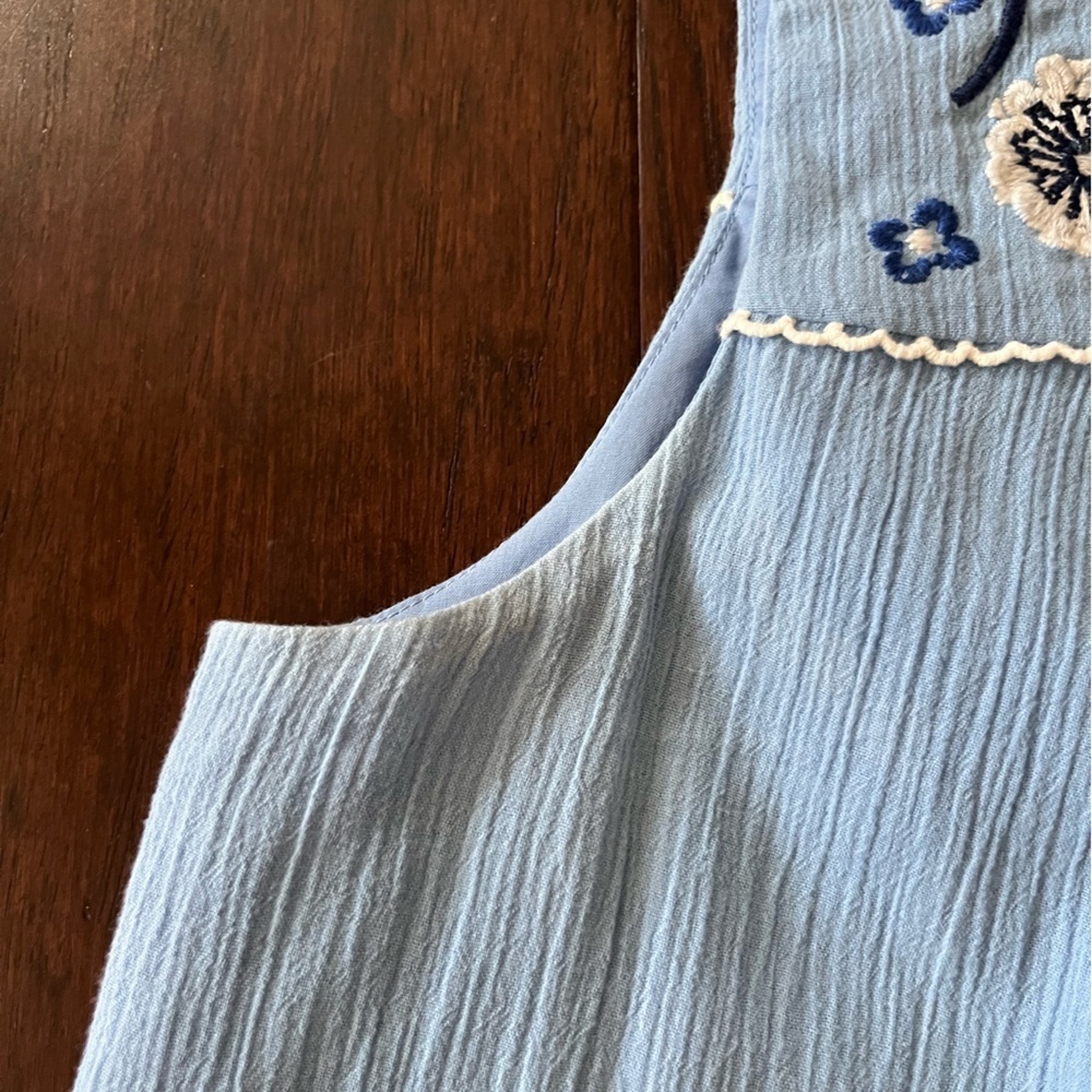 Boden Portia Blue Floral Embroidered Tank Top - Picture 6 of 10